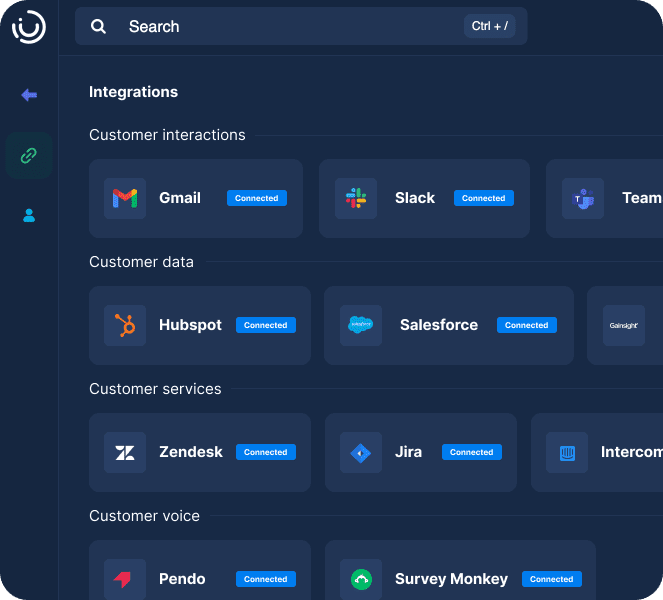 Dashboard Visualization - Customer Success AI -Integrations